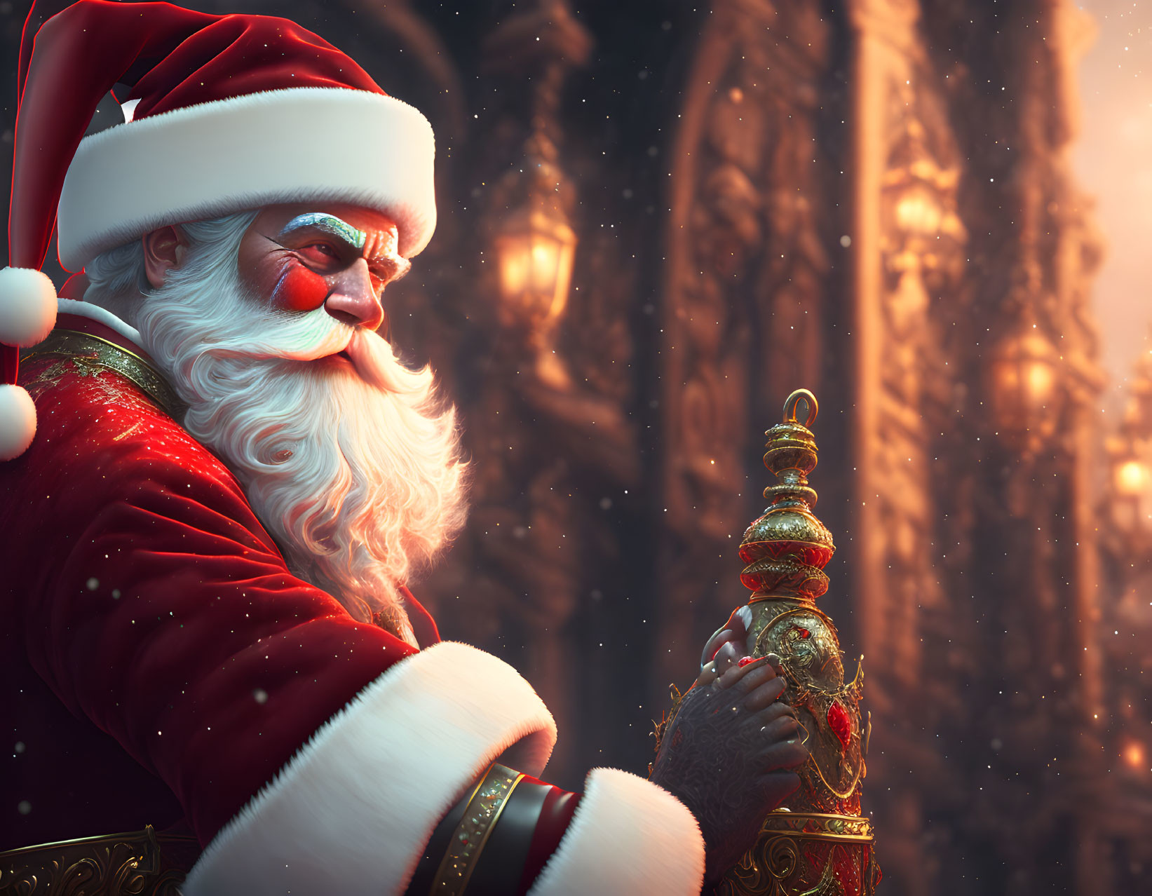 Evil Santa with a million fingers