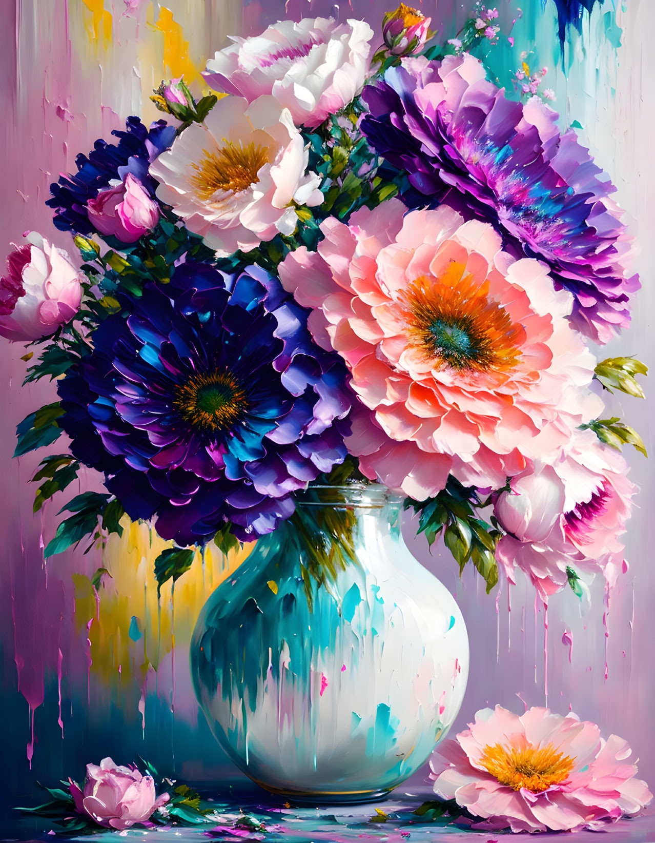 Dream of paint. Vase of flowers