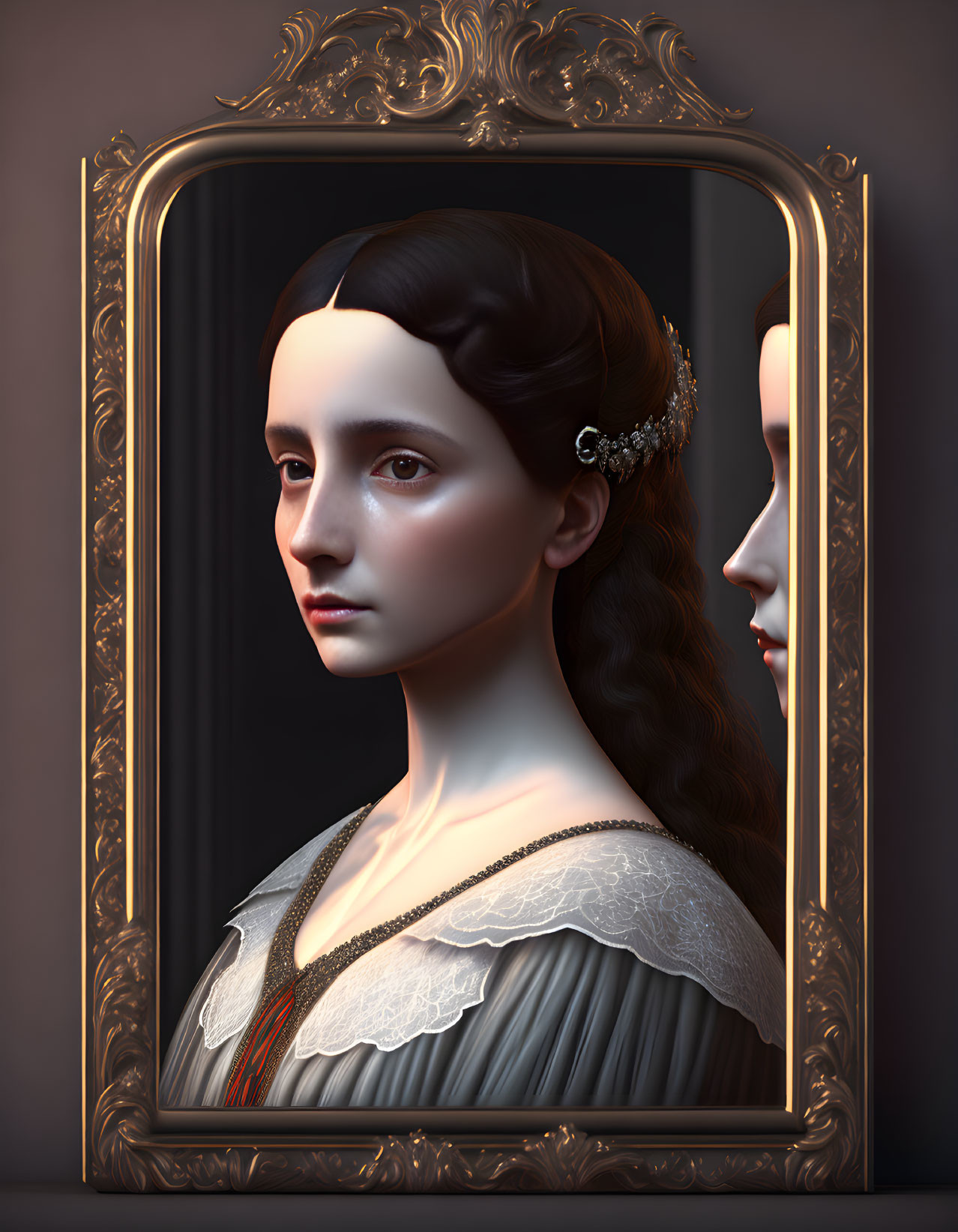 Young mirror lady