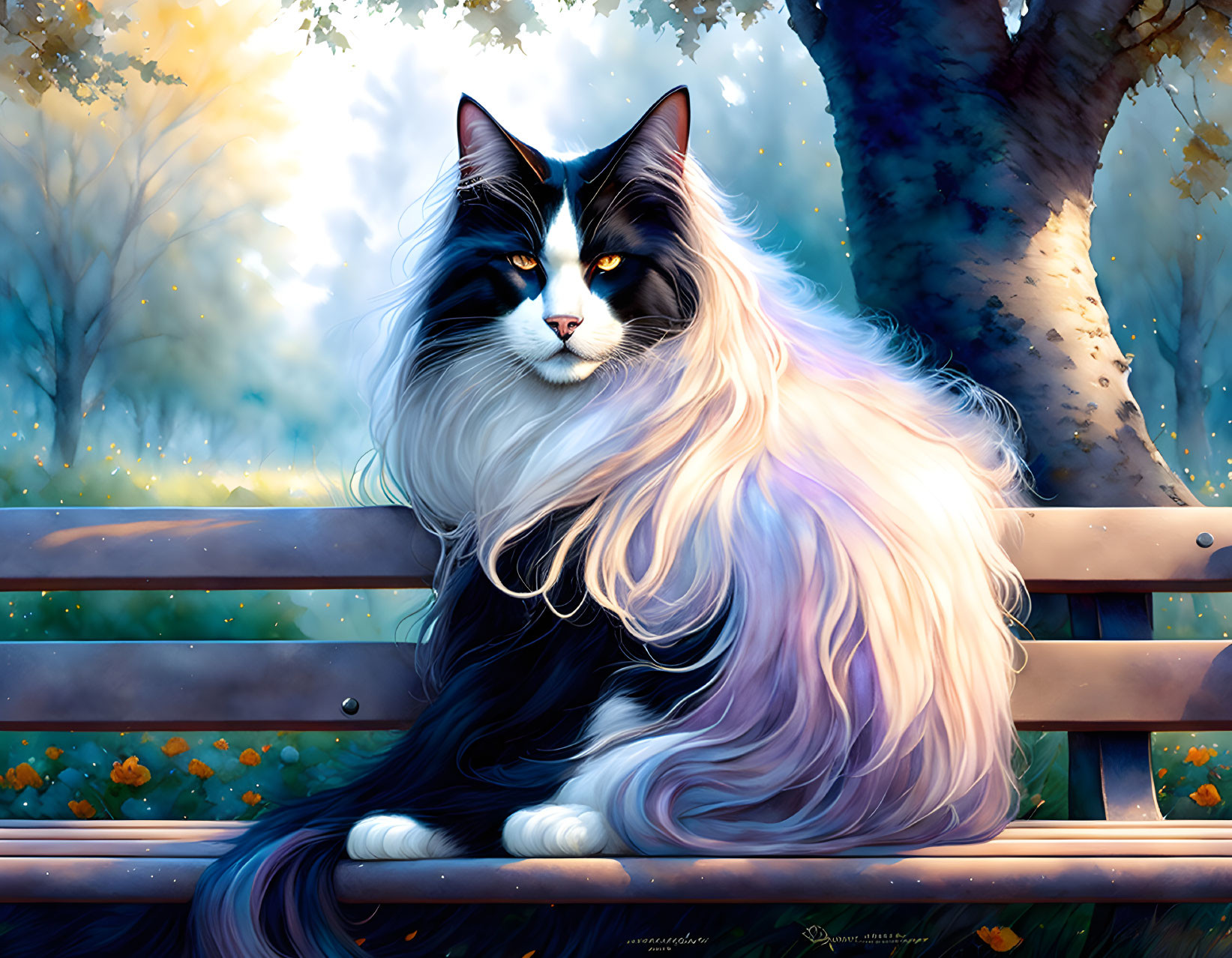 White haired cat