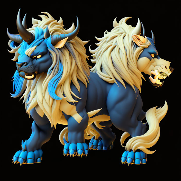 double headed blue beast
