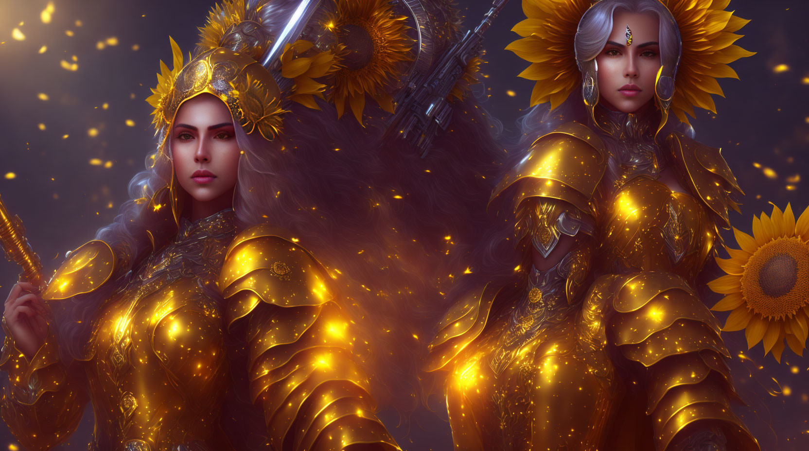 golden sunflower warrior princesses