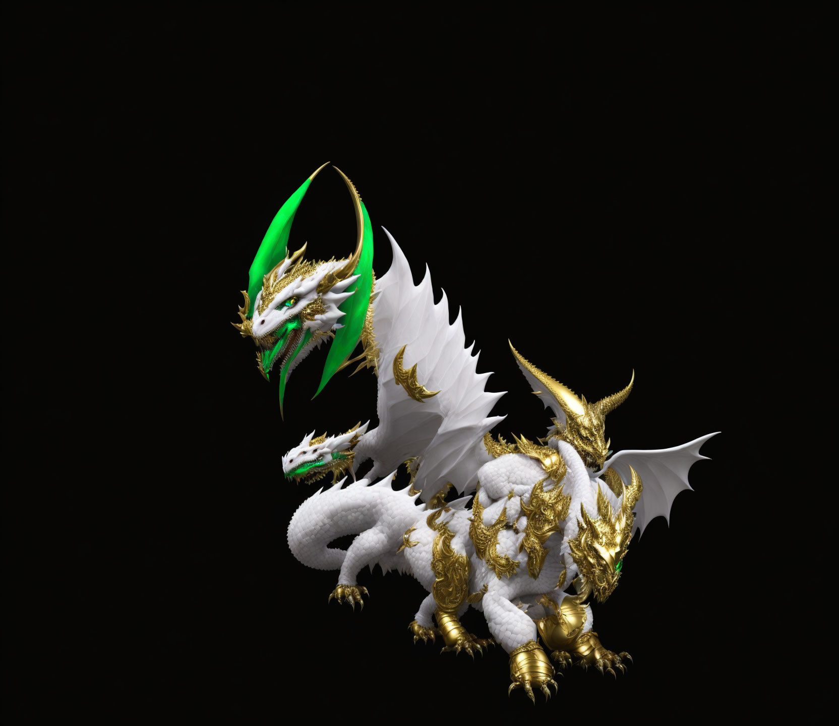 White and golden dragon beast
