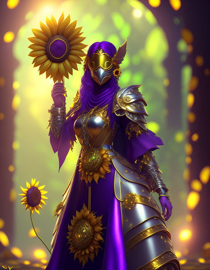 Sunflower purple witch