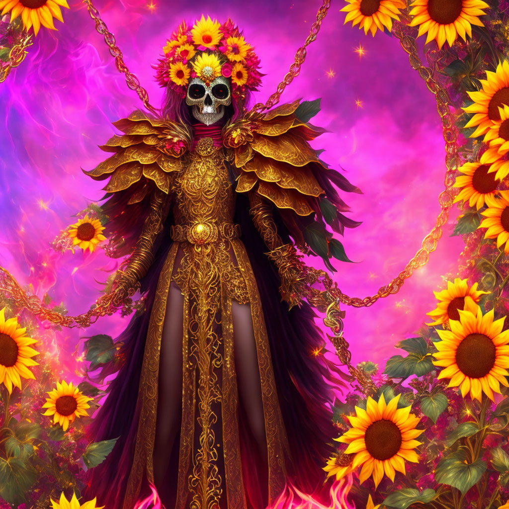 Pink Sunflower Witch
