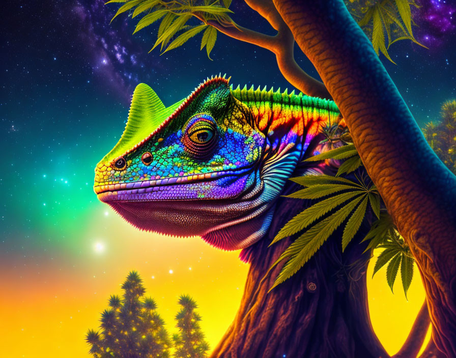 psychedelic chameleon