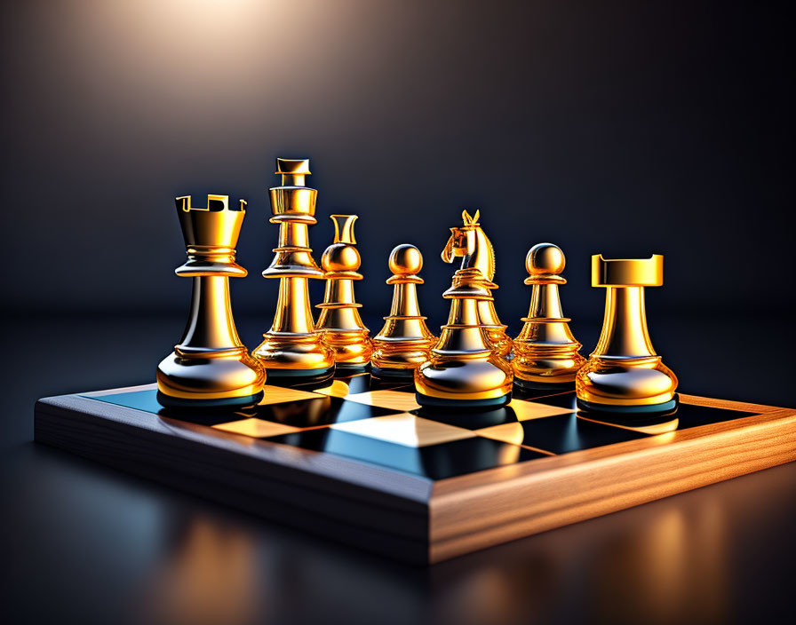 golden chess board