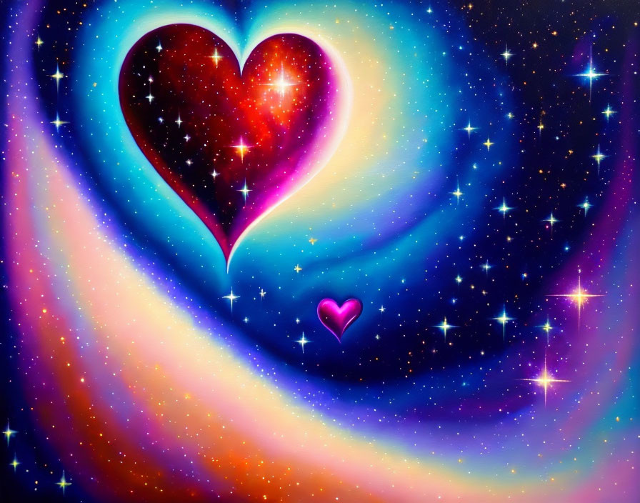 Eternal love oil painting with stars