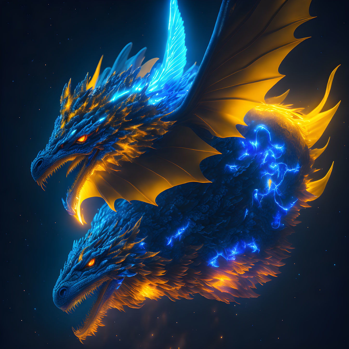 Twin Headed Blue Dragon