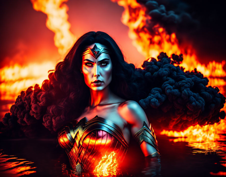 Wonder Woman rising out of the ashes.