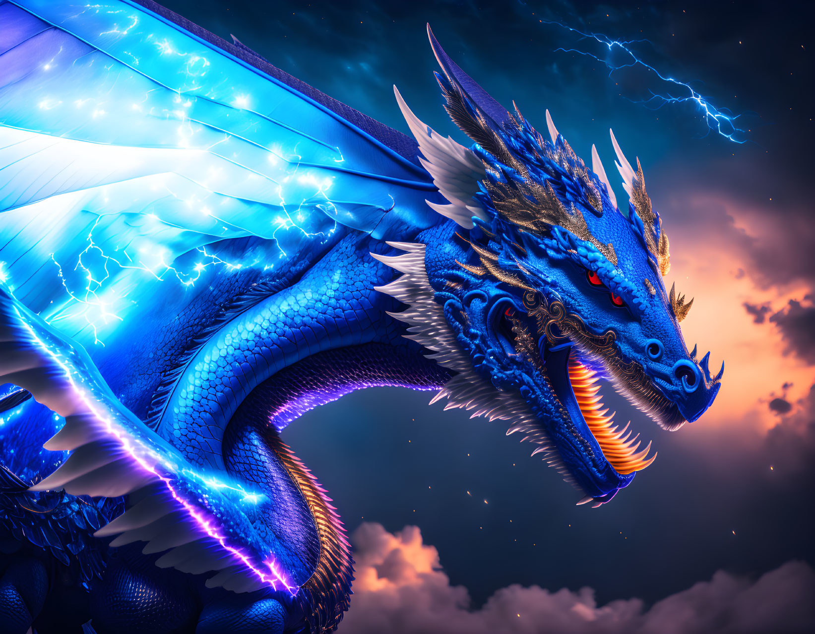 Ancient Blue Lightning Dragon