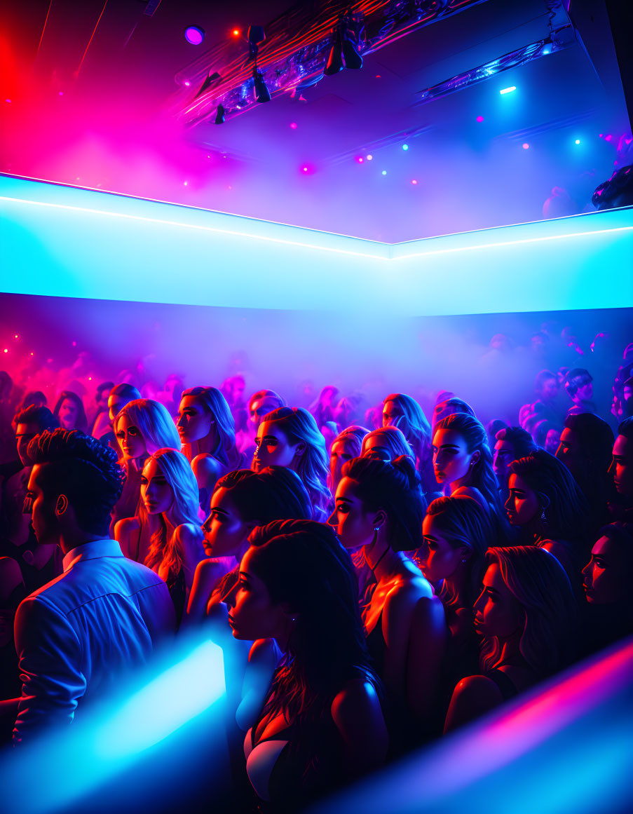 Neon City Series - Crowded Nightclub