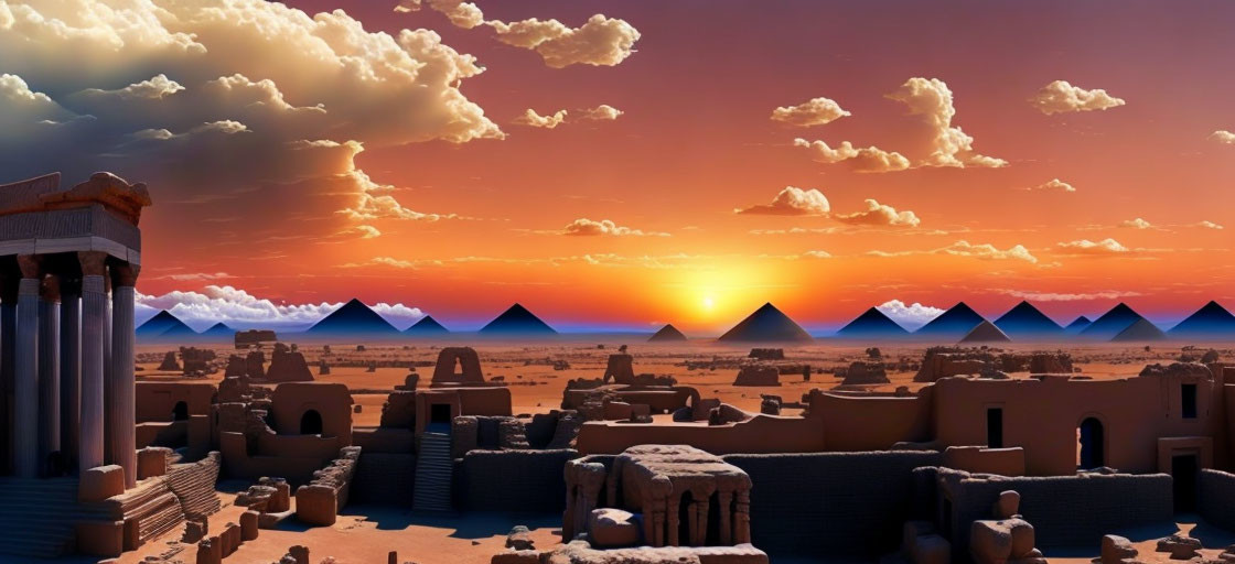 Sunset in Ancient Egypt 