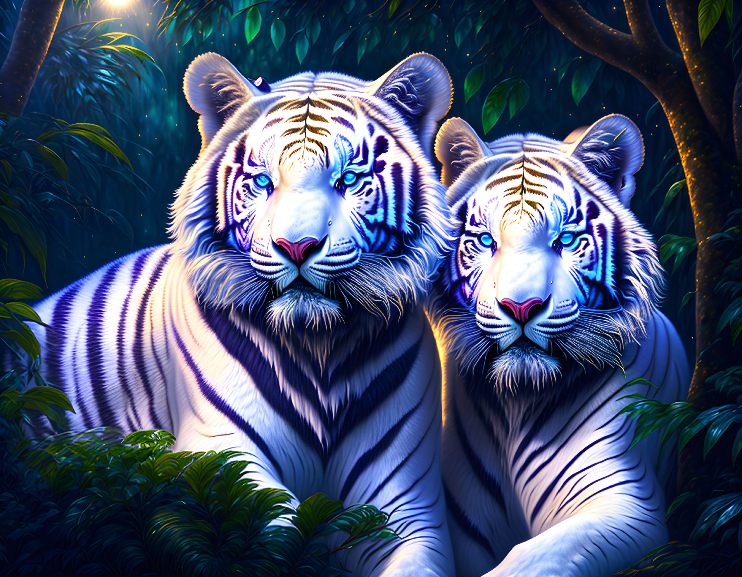 White Tigers in the Woods