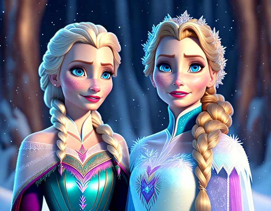 elsa  with annas hair and clothes and the opposite