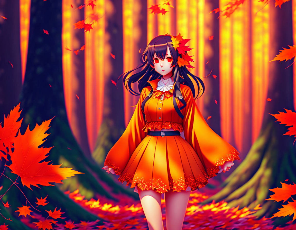 Autumn anime model on bridge by BananaBrain77 on DeviantArt