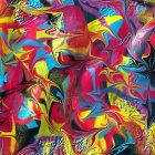 Colorful Elderly Trio on Geometric Background
