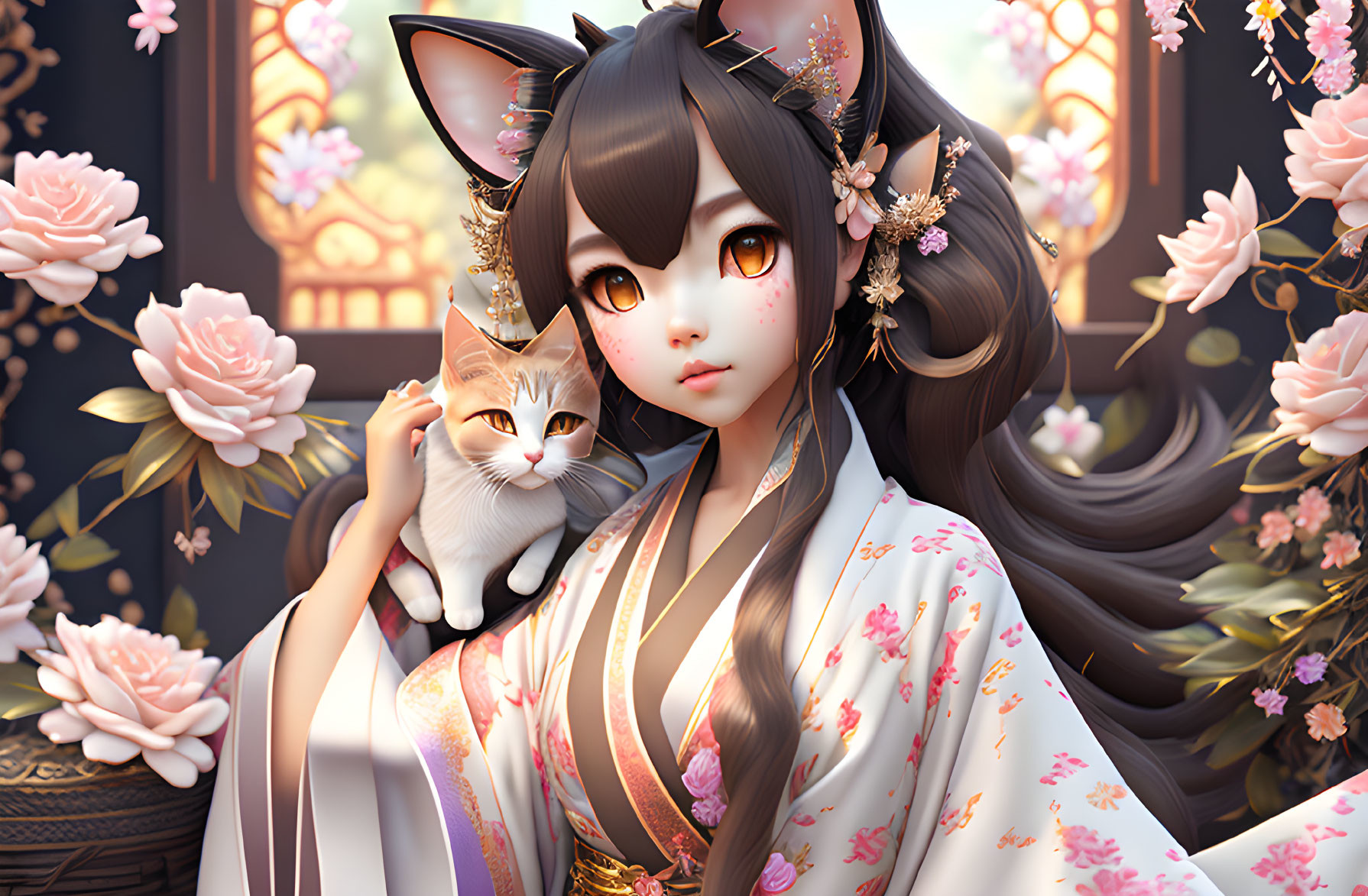 Neko Princess in Kimono