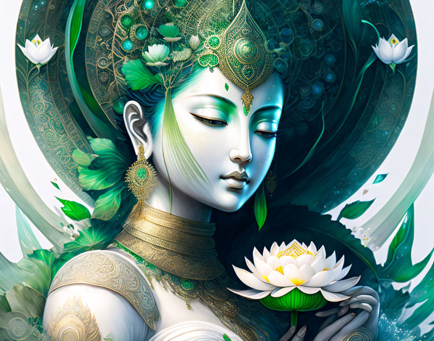 Avalokitesvara holding lotus