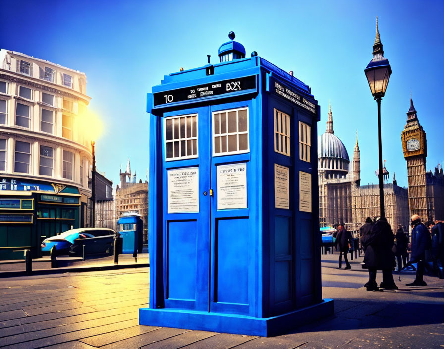 Tardis in the streets of London city