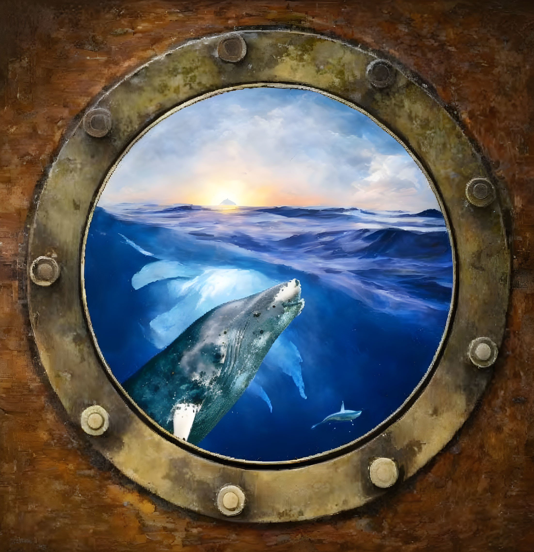 Whale in the porthole