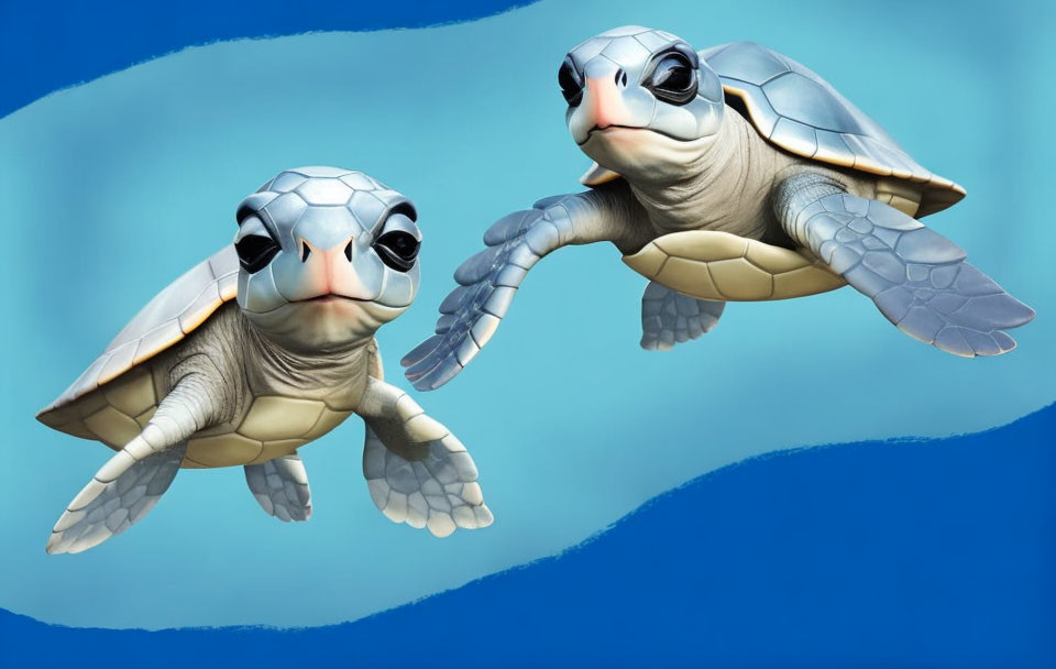 Two beautiful little turtles