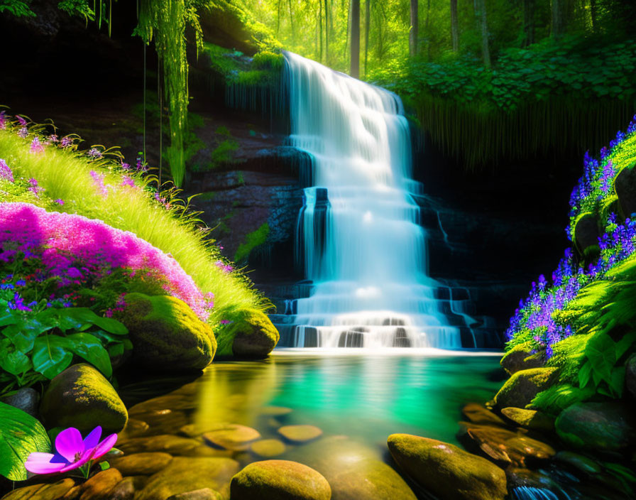 Tranquil Waterfall.