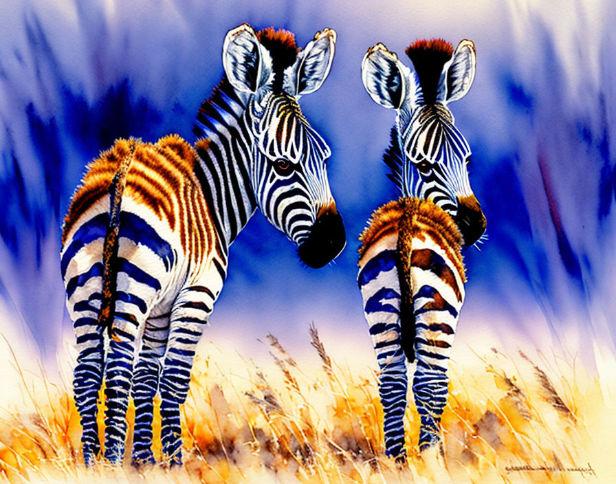 two young zebras