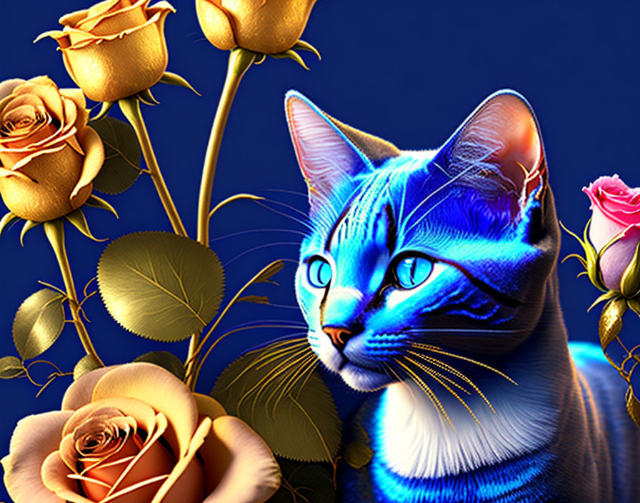 Modrá kočka v kouzelné zahradě