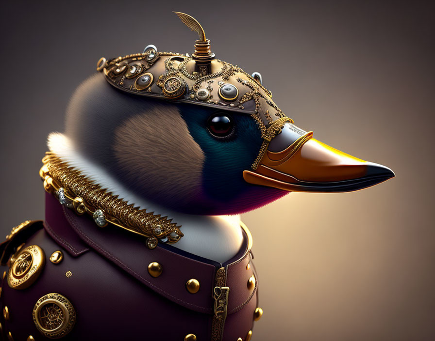 Steampunk angry duck