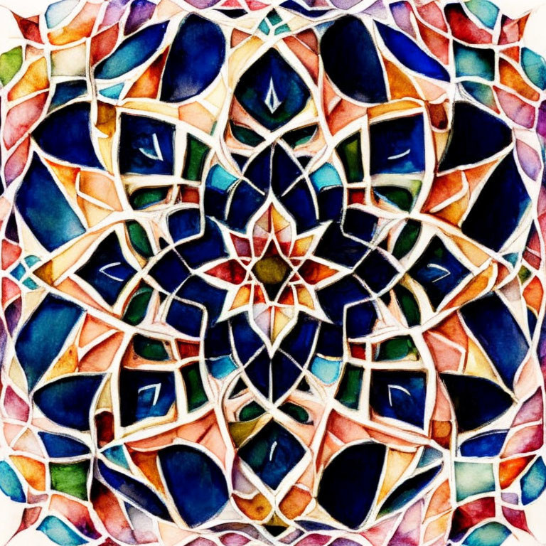 A pencil and watercolor drawing of a symmetrical 