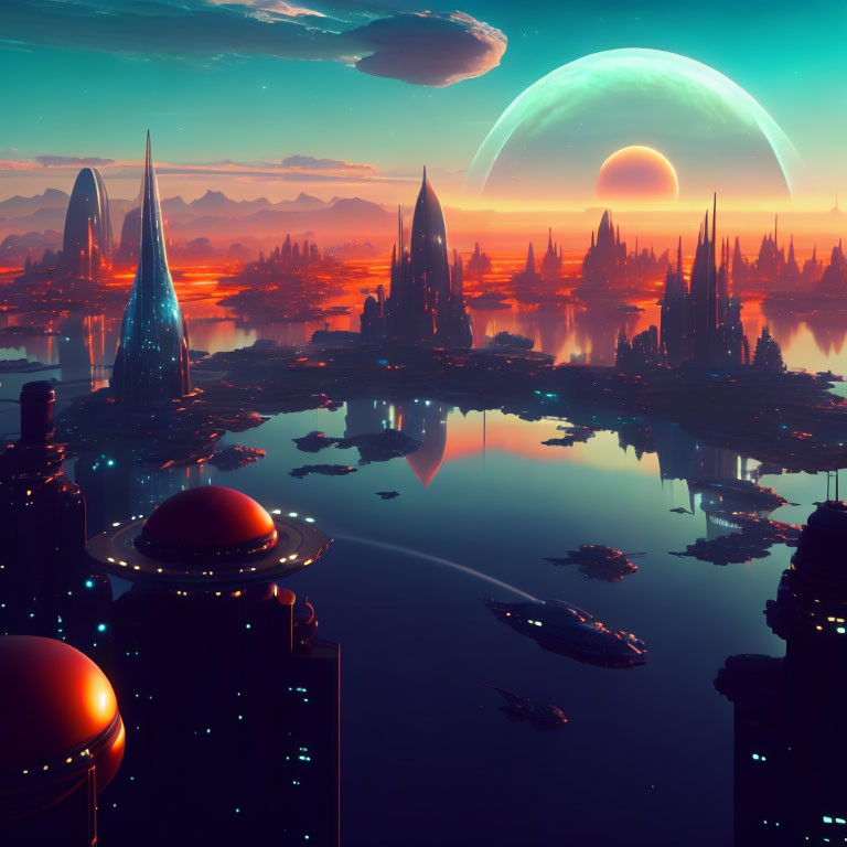 Futuristic Cities in the Sky