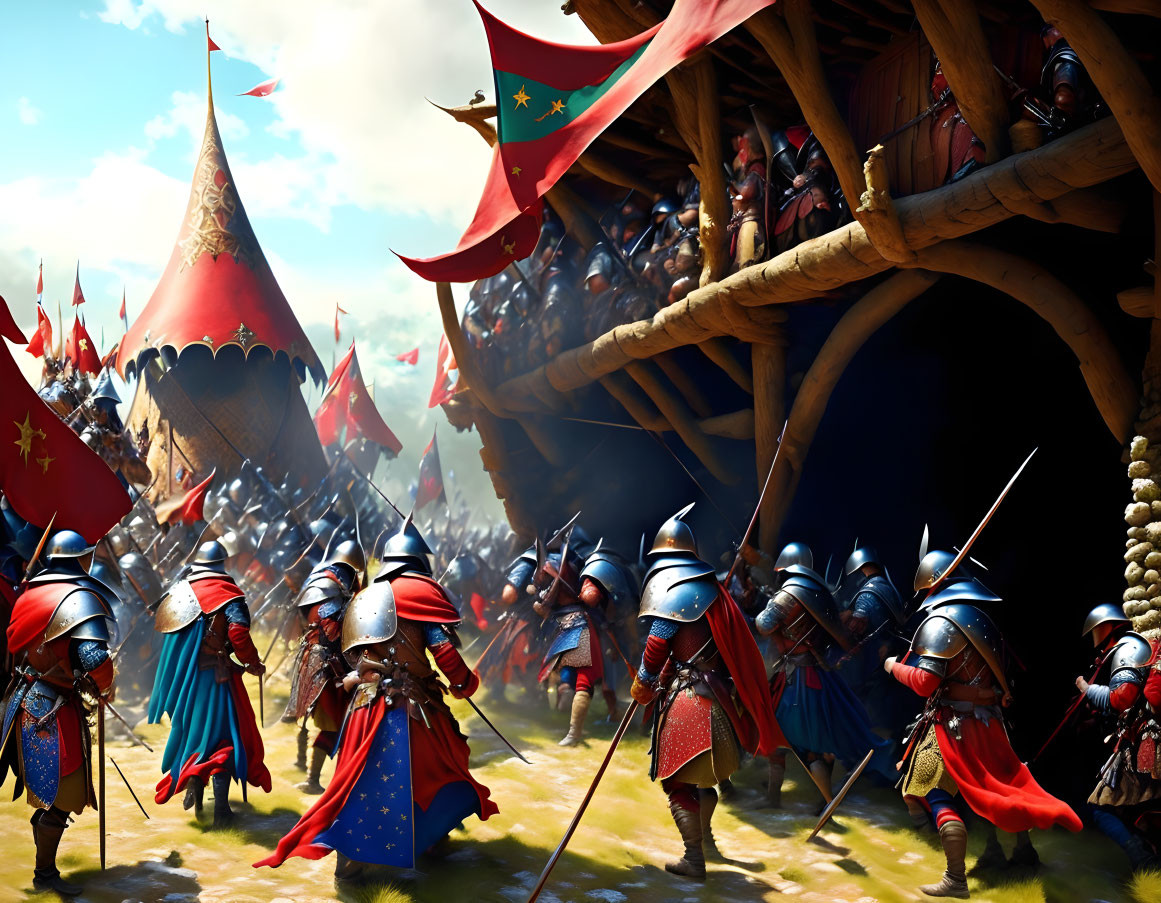 Medieval war scene