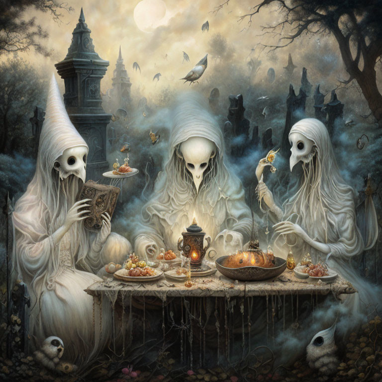 Ghosts having a Halloween Feast!