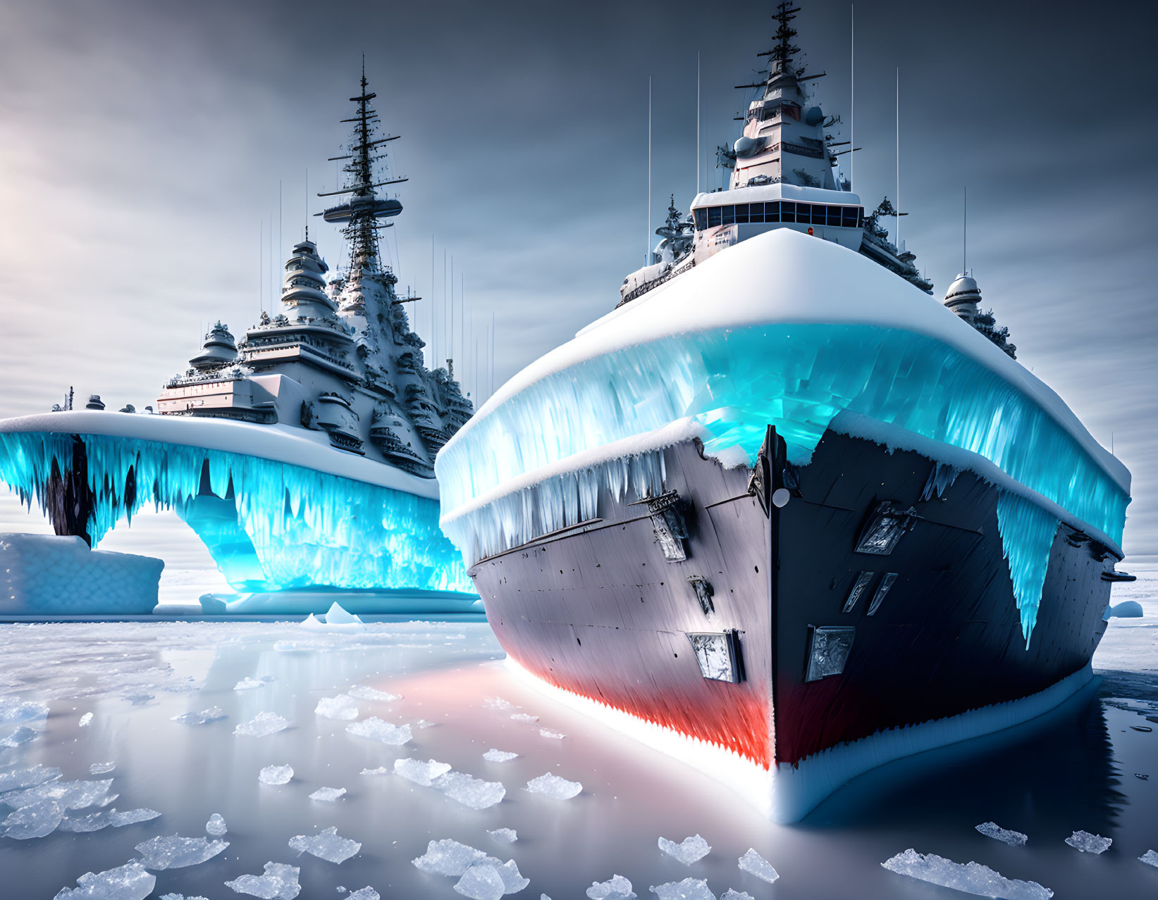 When the ships arrived at ice land