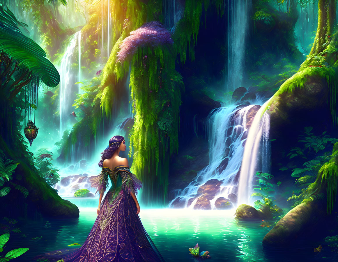 Waterfalls lady 