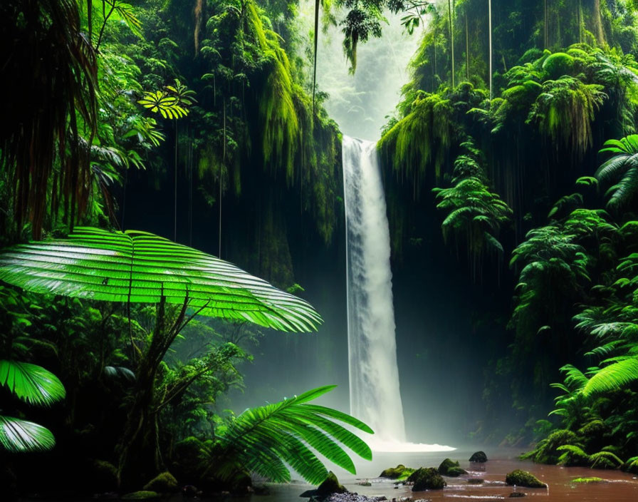 Waterfalls in rainforest 