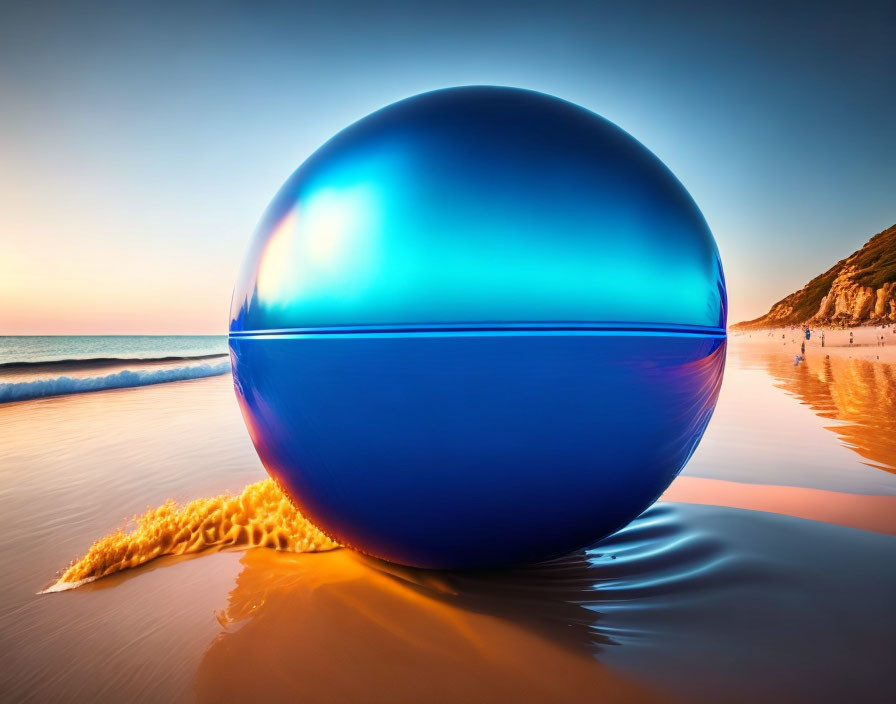 Blue bubble ball beach