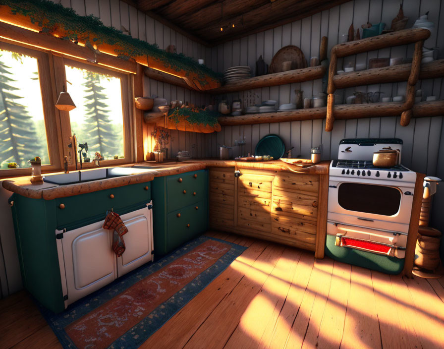 kitchen room cabin