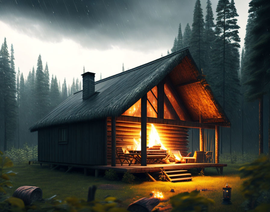 cabin in forest