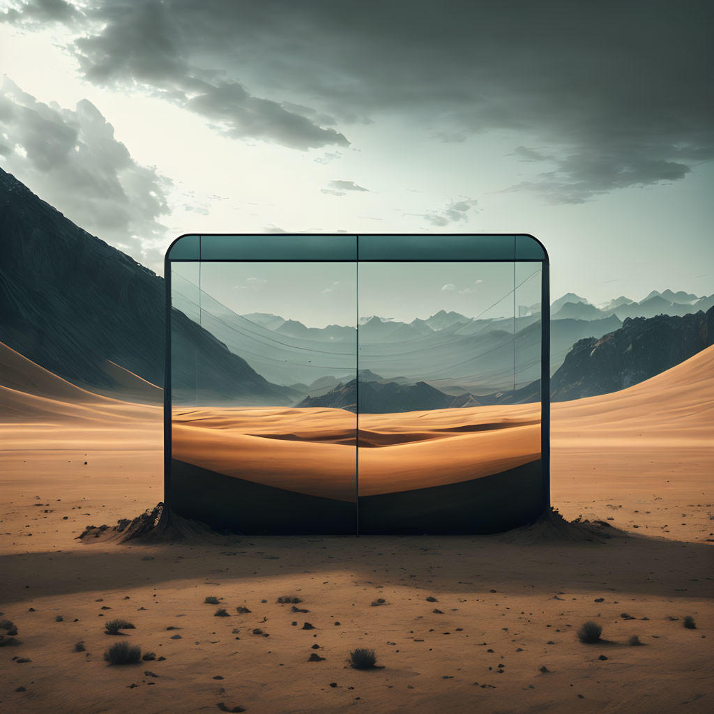 Transparent Smartphone Blends with Desert Landscape