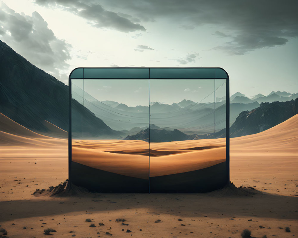Transparent Smartphone Blends with Desert Landscape