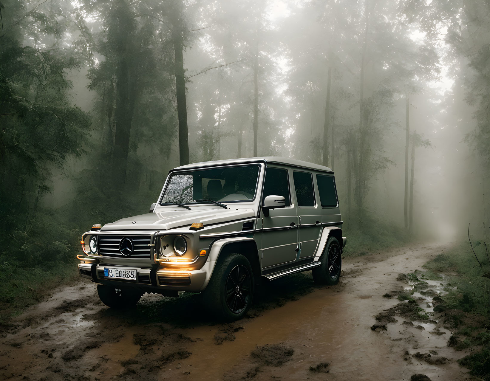 G Class in the forest 