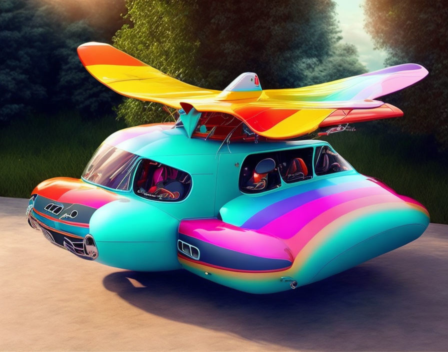 the rainbow car