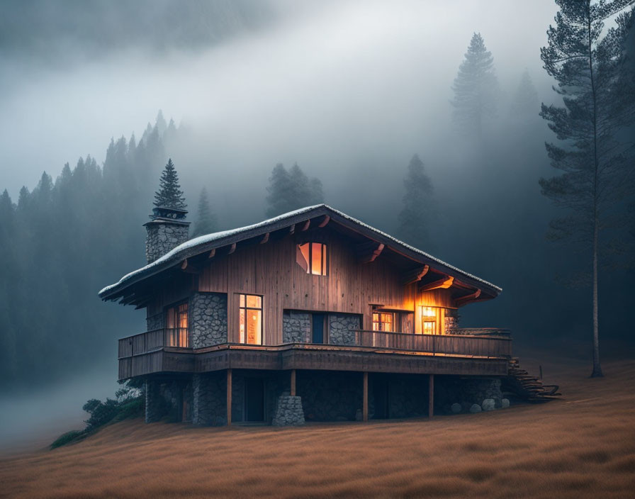 Beautiful house in the mountains, in the middle of