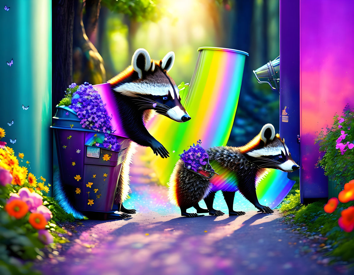 Rainbow Raccoons