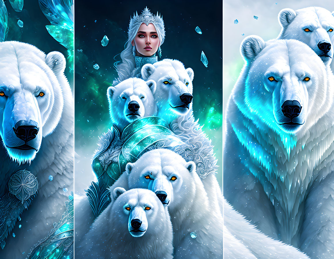 Ice queen With her Bears