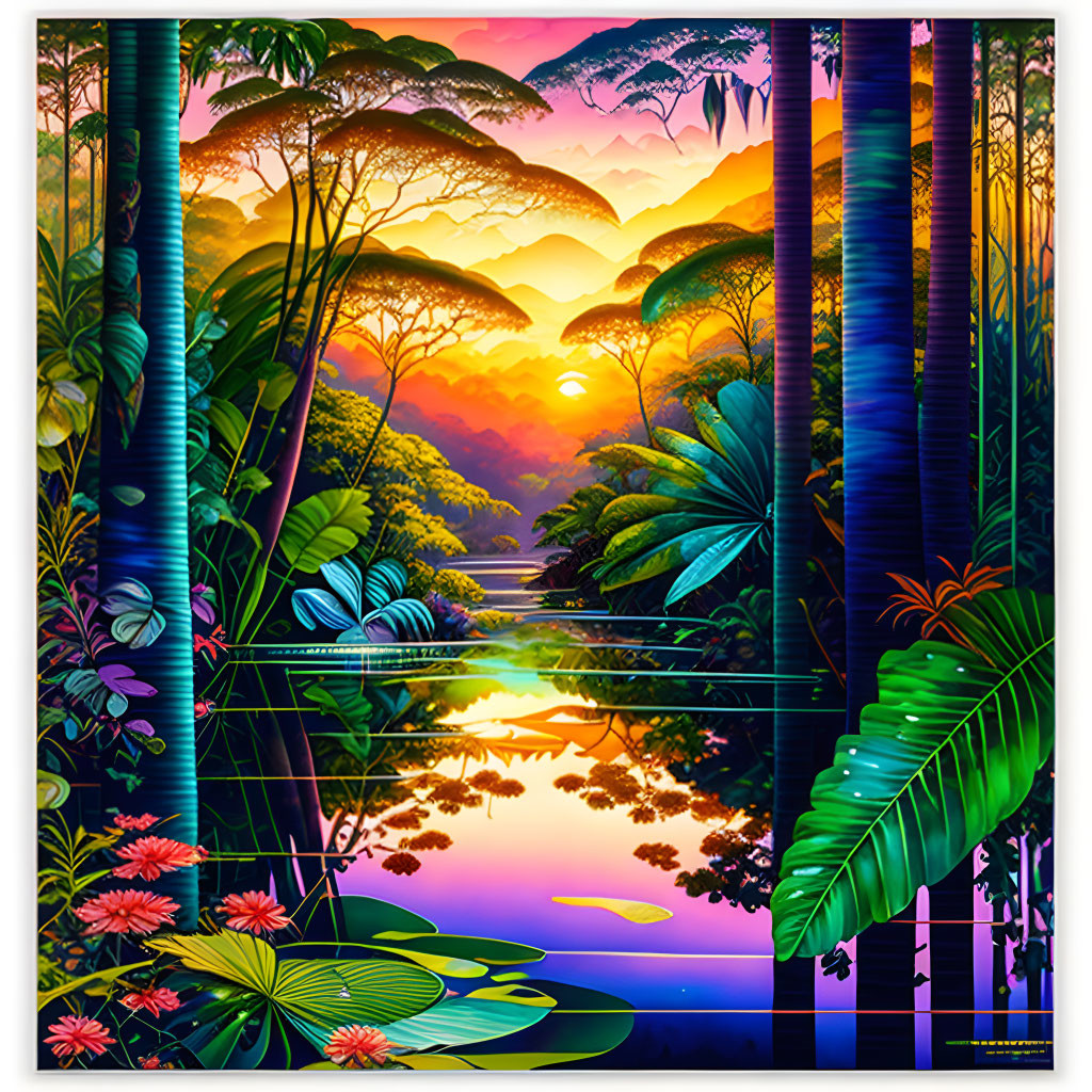 Rainforest River Sunrise