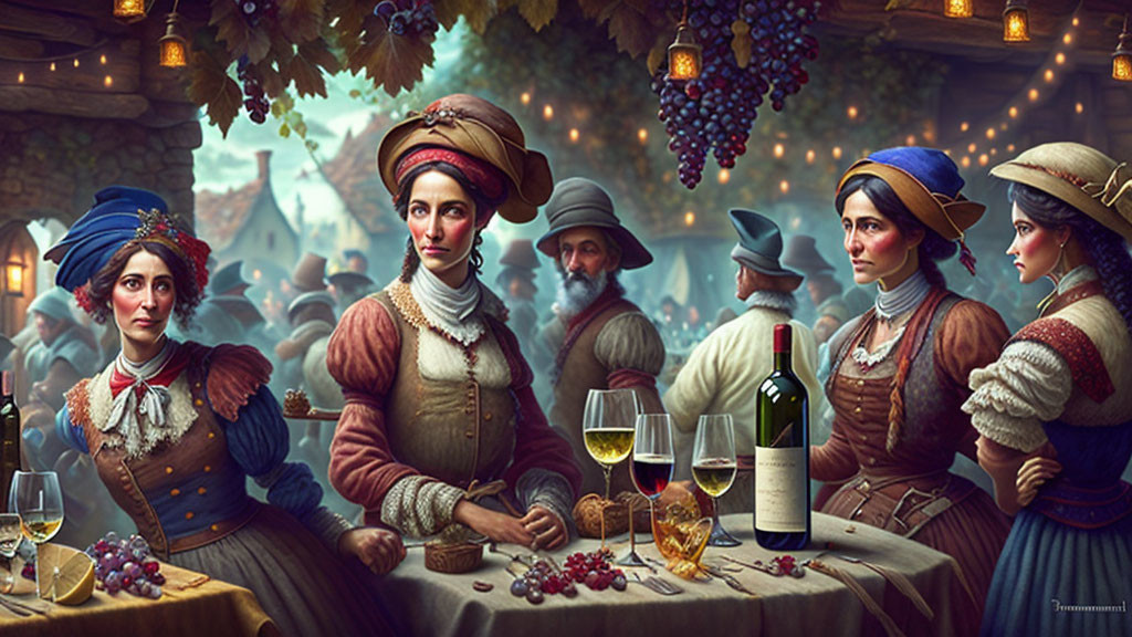 a wine festival in a tavern
