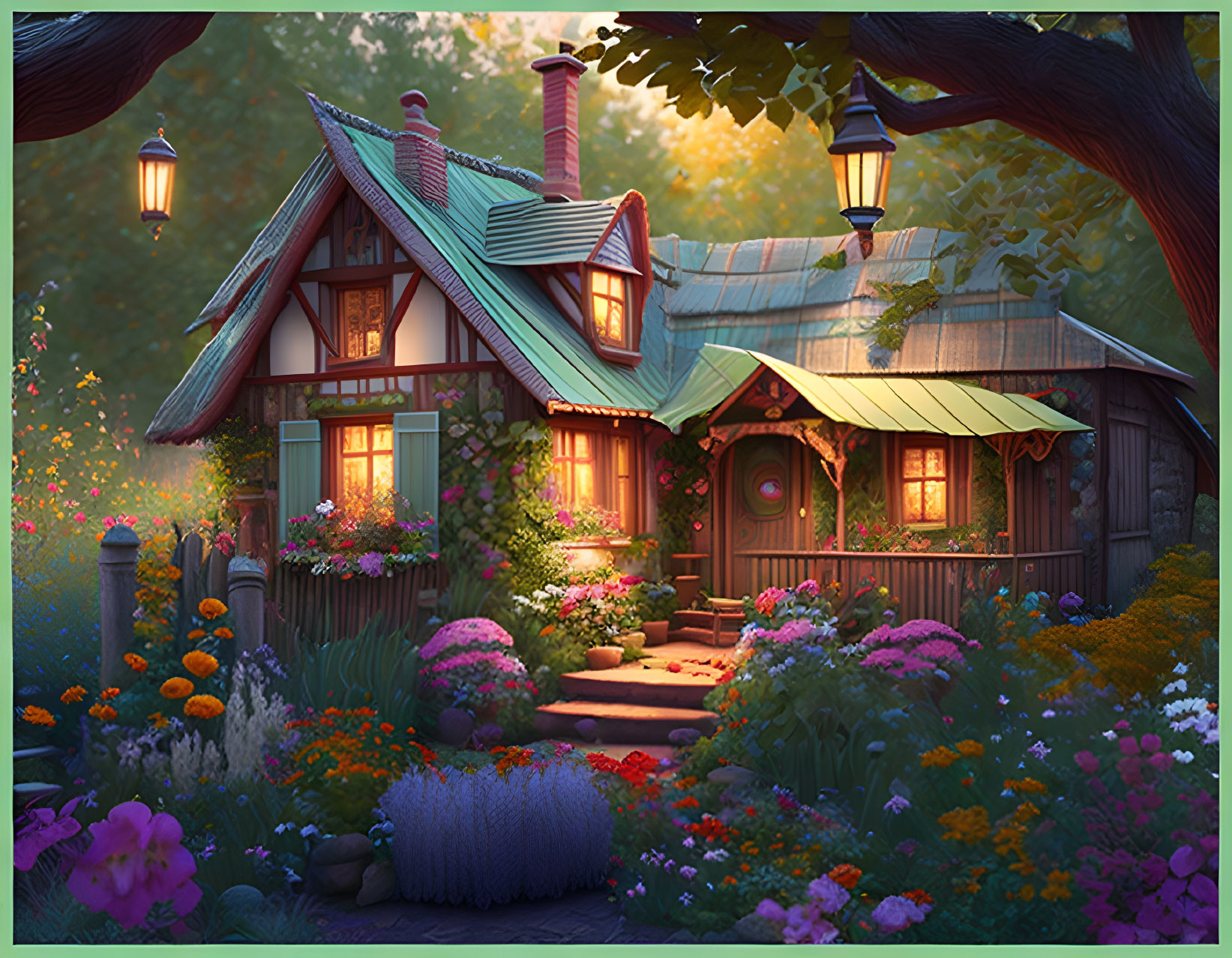 cottage with a garden